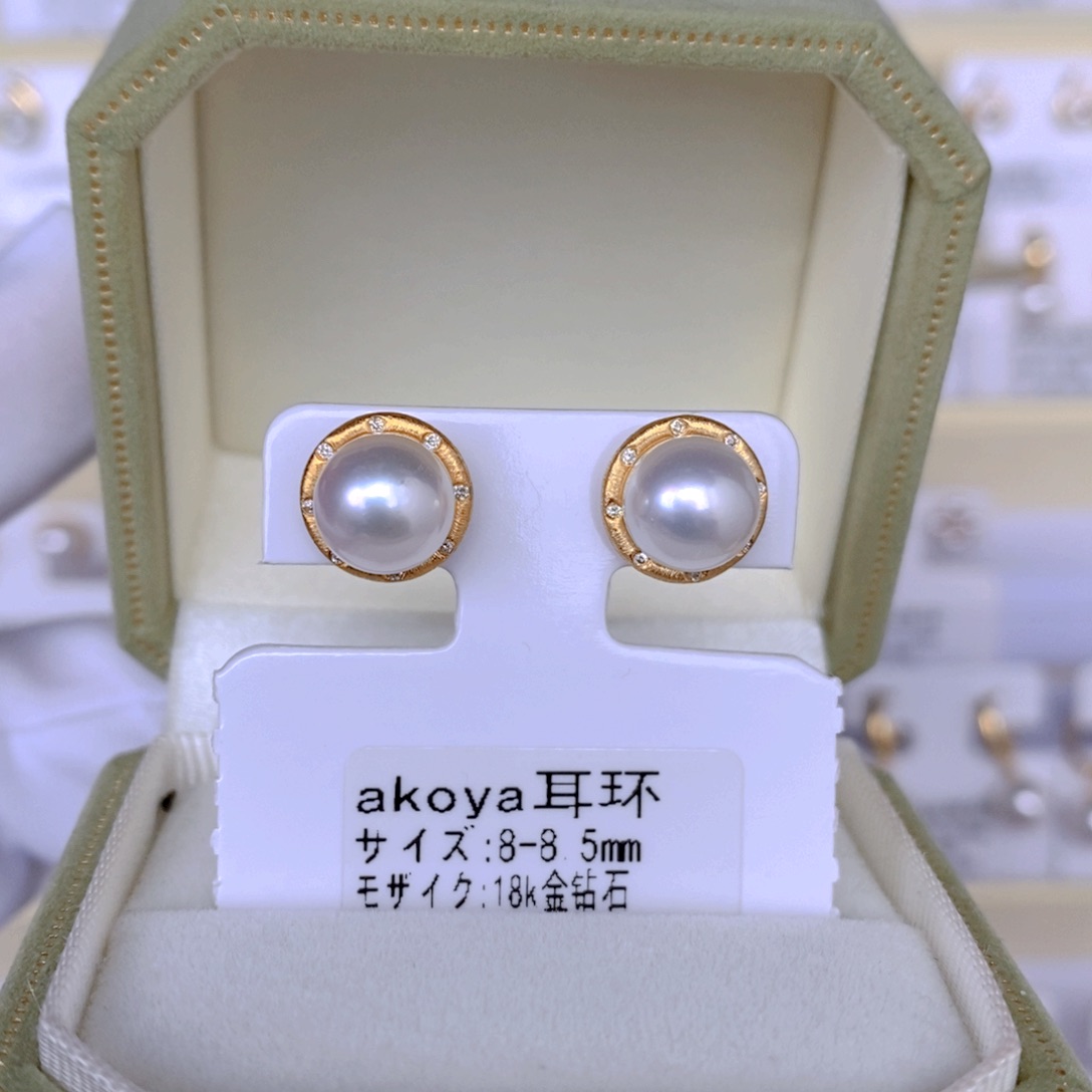 海水珍珠耳饰18K金镶嵌