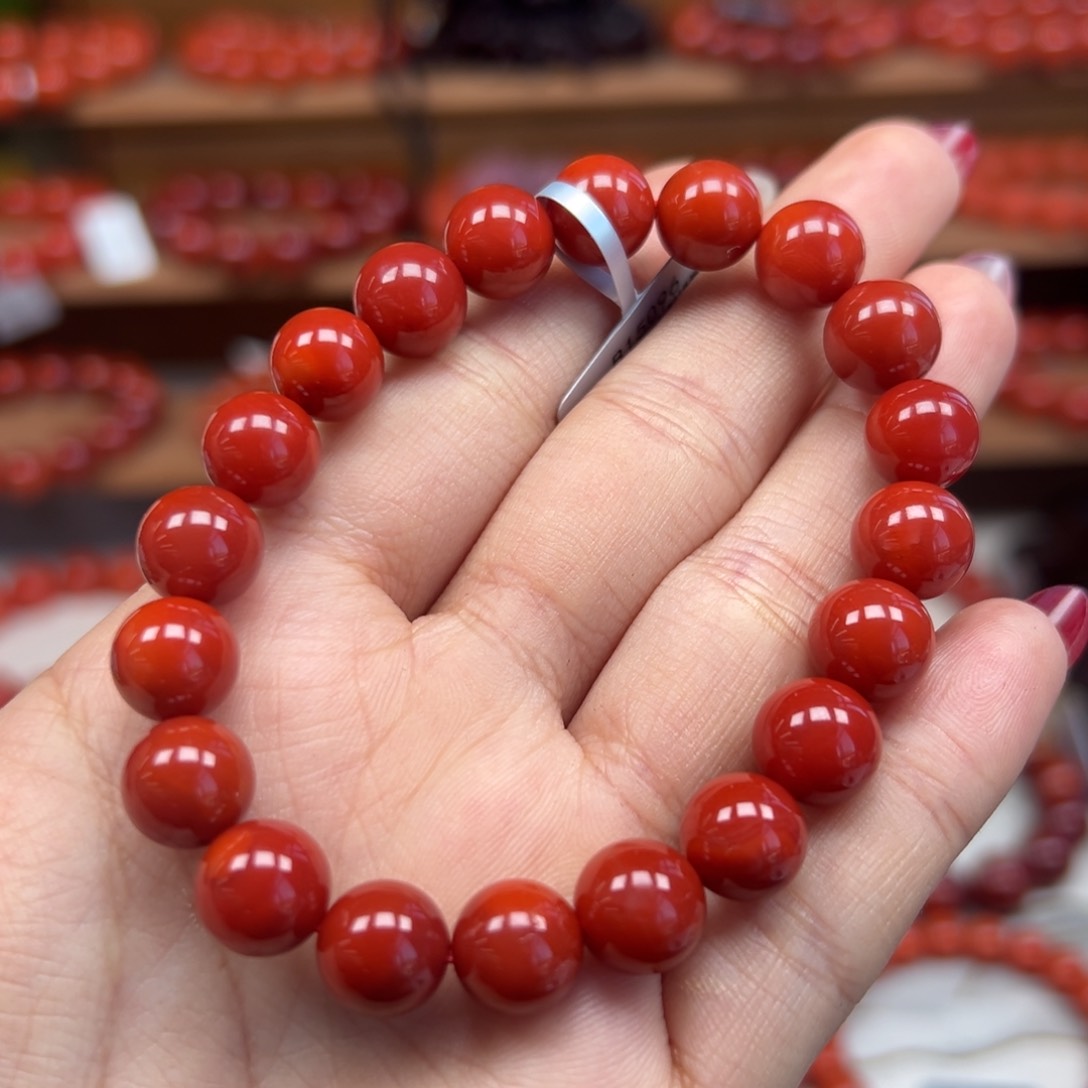 未镶嵌手串南红玛瑙Y****婷瓦西满肉锦红卡9mm+