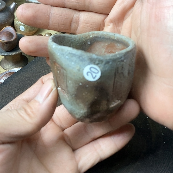 杯手工粗陶、柴烧茶器