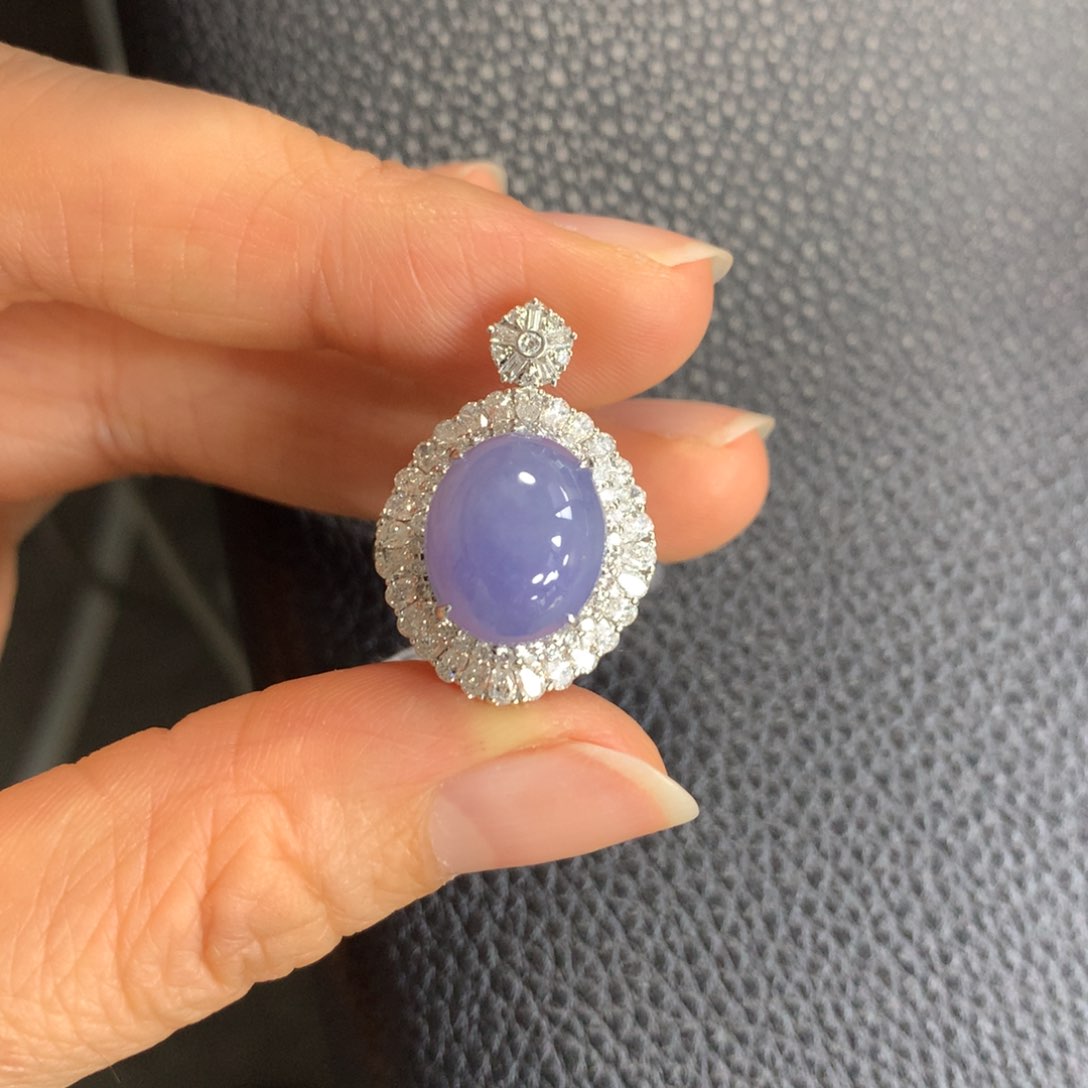 翡翠戒指18K金镶嵌翡翠