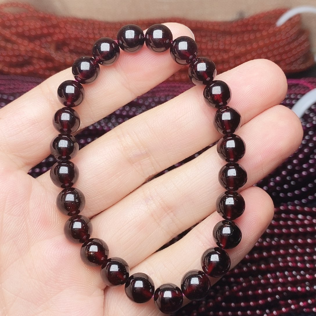 拾***光石榴石手链未镶嵌卡8