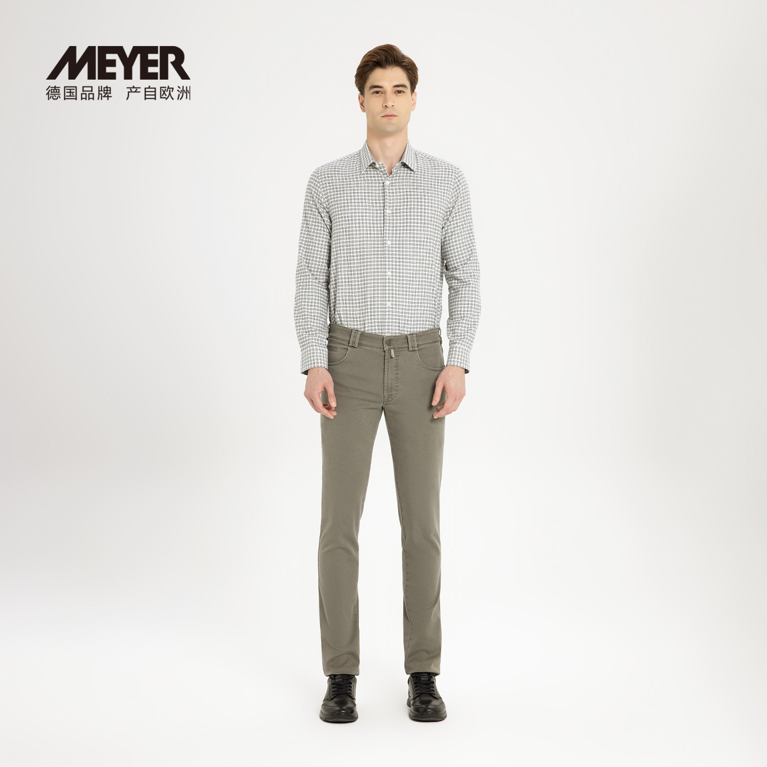 MEYER德国迈雅 秋冬季直筒休闲裤男纯棉高弹厚实27584_S-ZURICH
