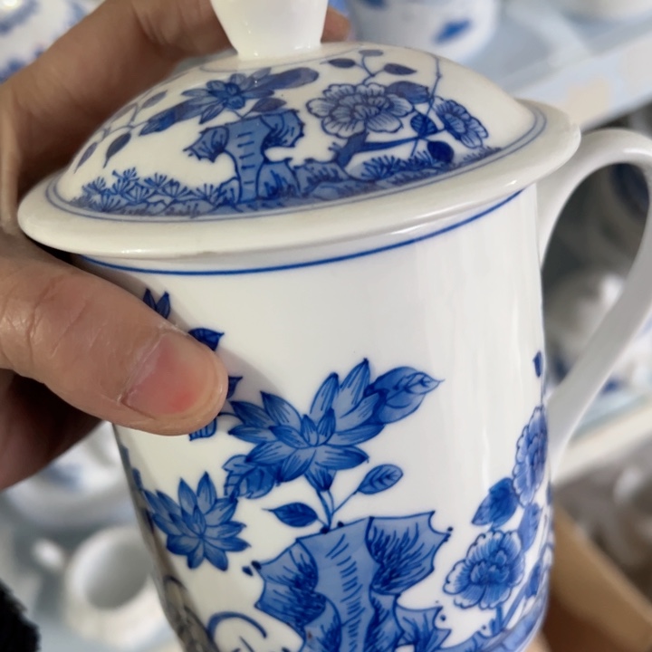 杯手绘微瑕办公杯陶瓷一个