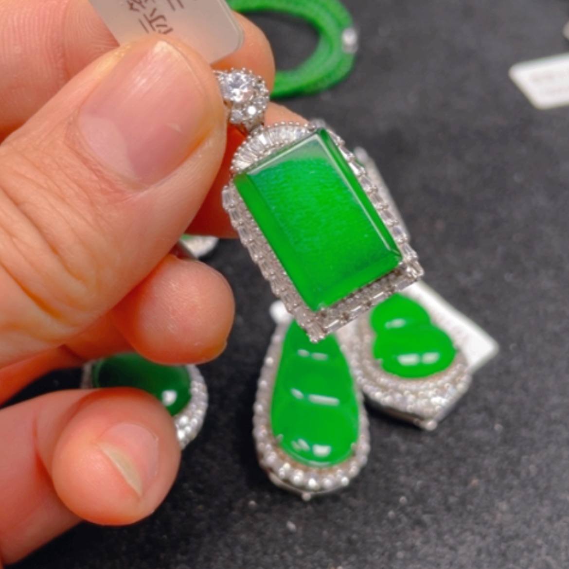 【闪购商品】翡翠颈饰银S925镶嵌吊坠