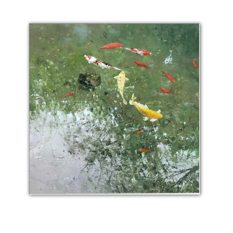 玺美油画艺术｜福建省美蔡朝阳老师《锦鲤》