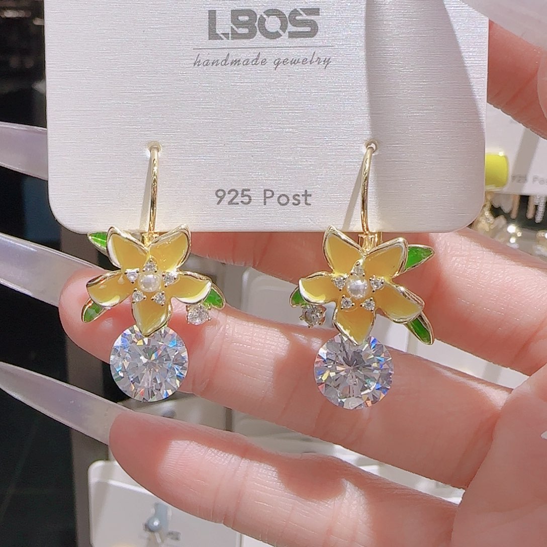 锆石铜合金925银耳环