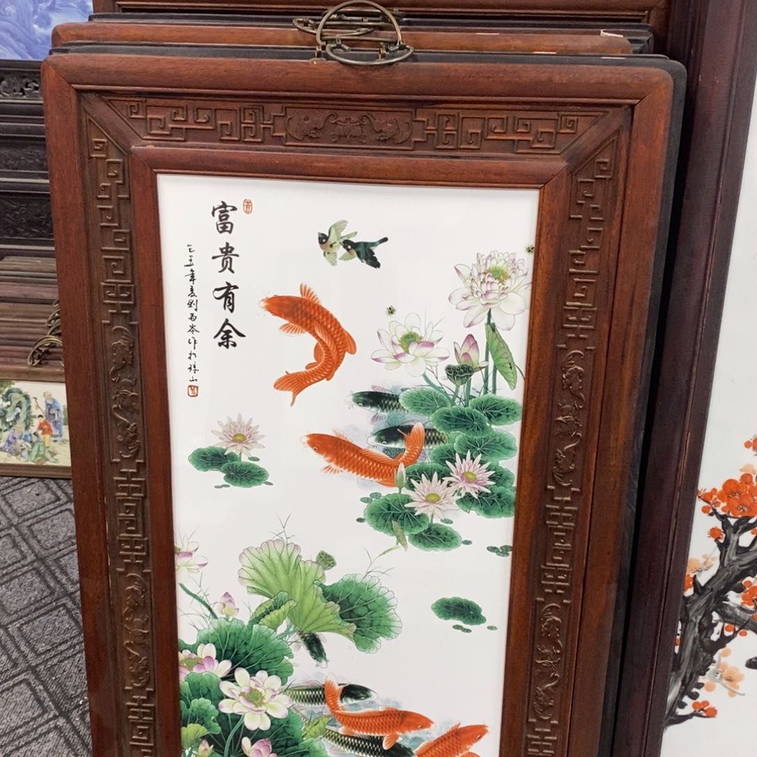 瓷片100*60 景德镇瓷板画柴窑烧制