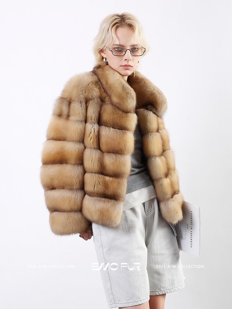 【EMOFUR】原创设计师款俄罗斯满天星紫貂皮草-立领88009