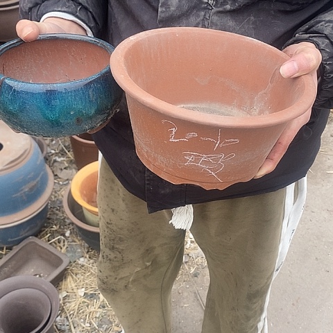 紫砂中国离心紫砂花盆，