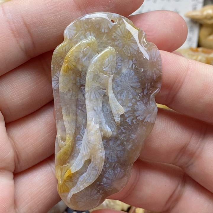 硅化珊瑚（珊瑚玉）颈饰未镶嵌