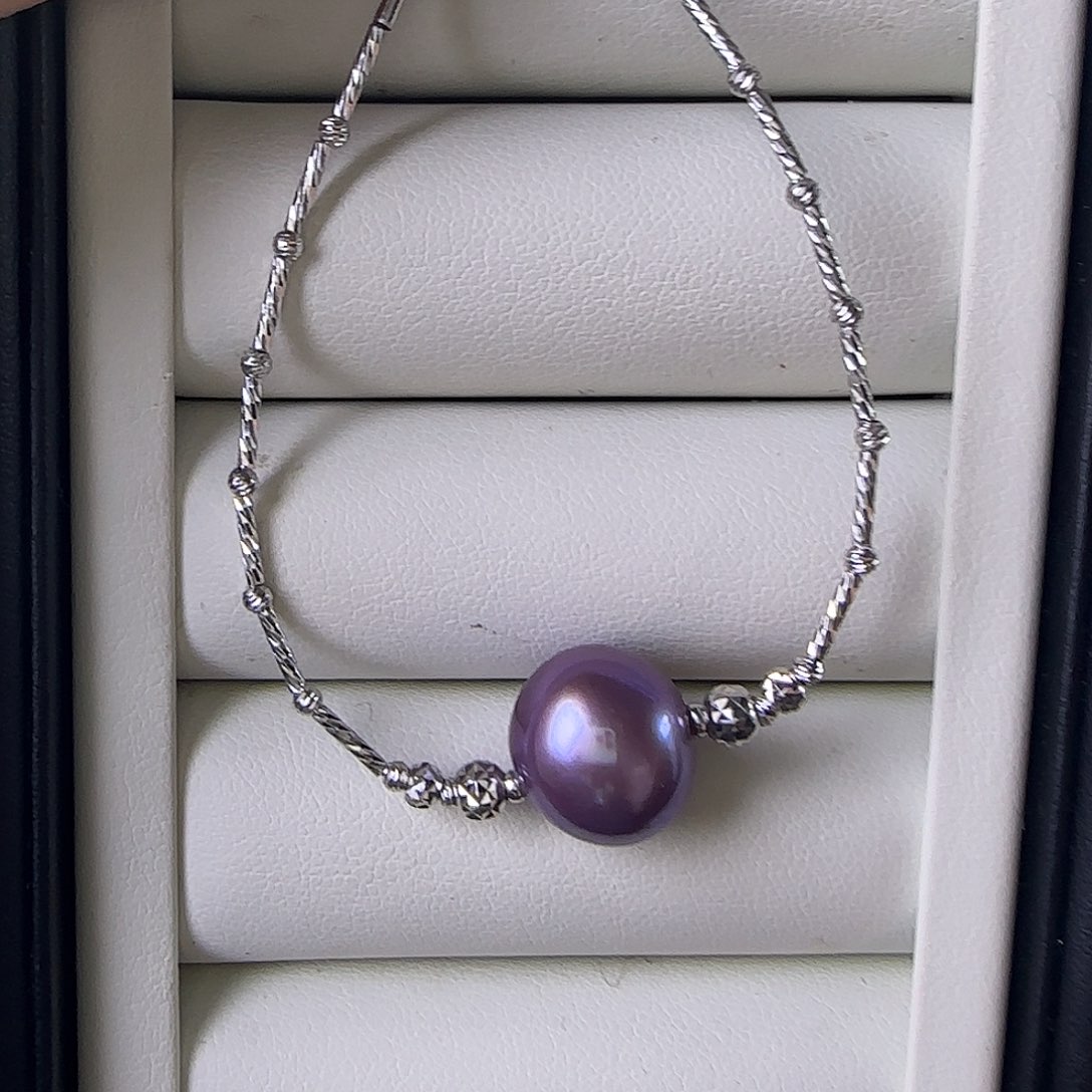 手链银S925镶嵌淡水珍珠13～14手链