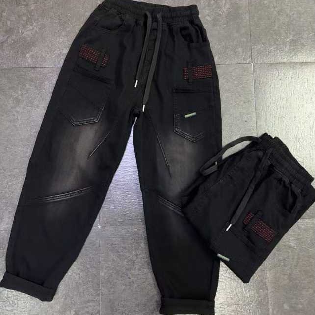 小哈伦水洗牛仔棉秋季裤子