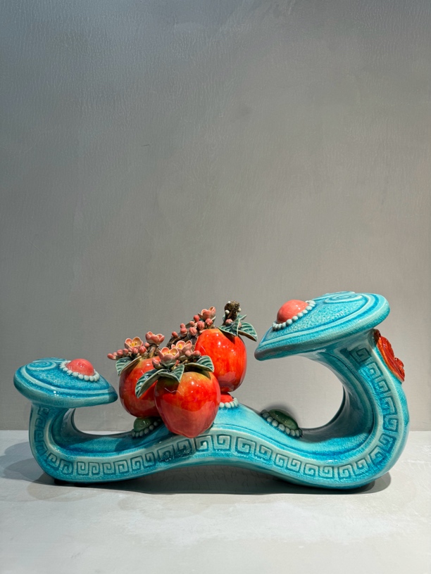 【平安如意】陶瓷43*17*21家居玄关客厅公司礼品手工摆件