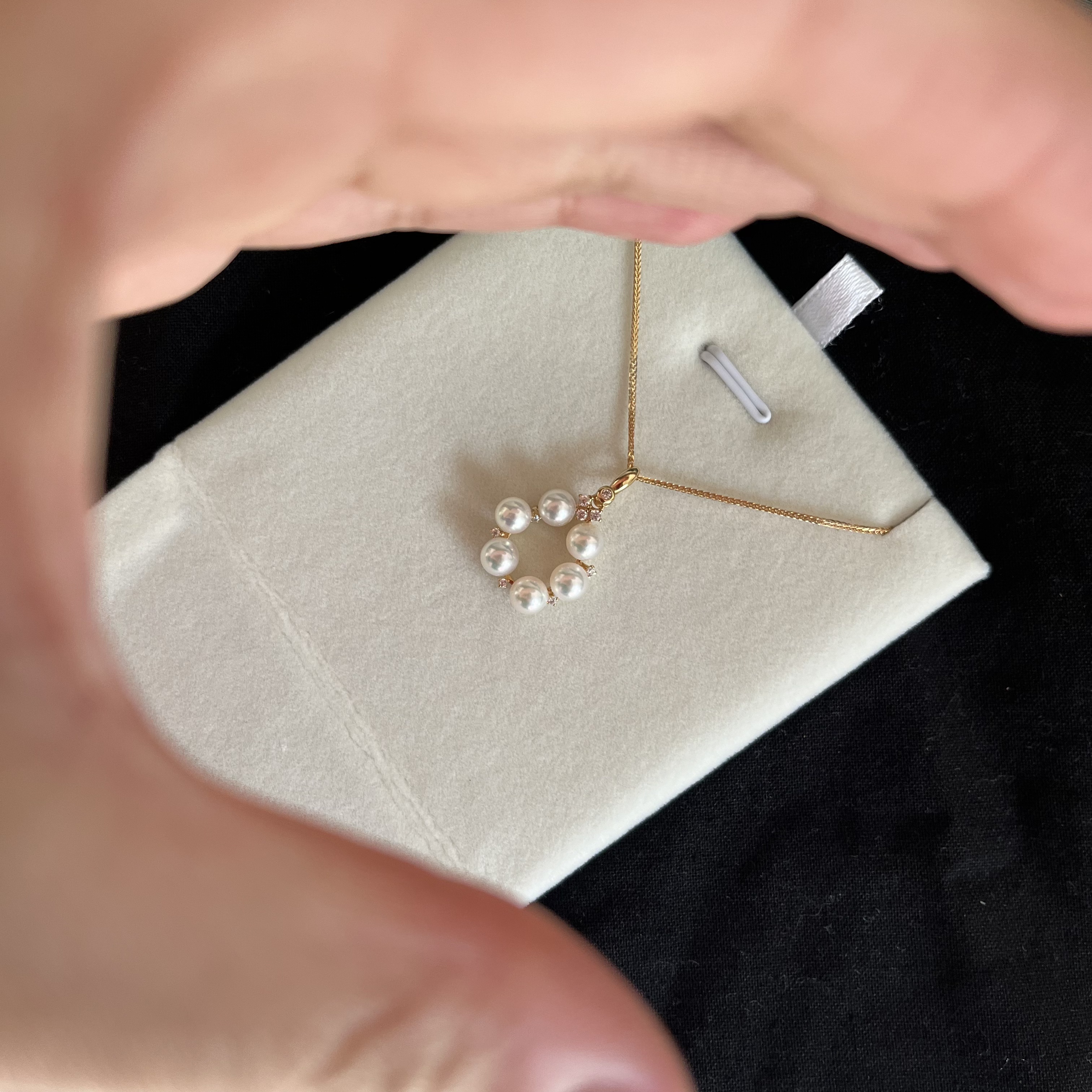 (小雪花)海水珍珠akoya吊坠5-6mm极光S925银