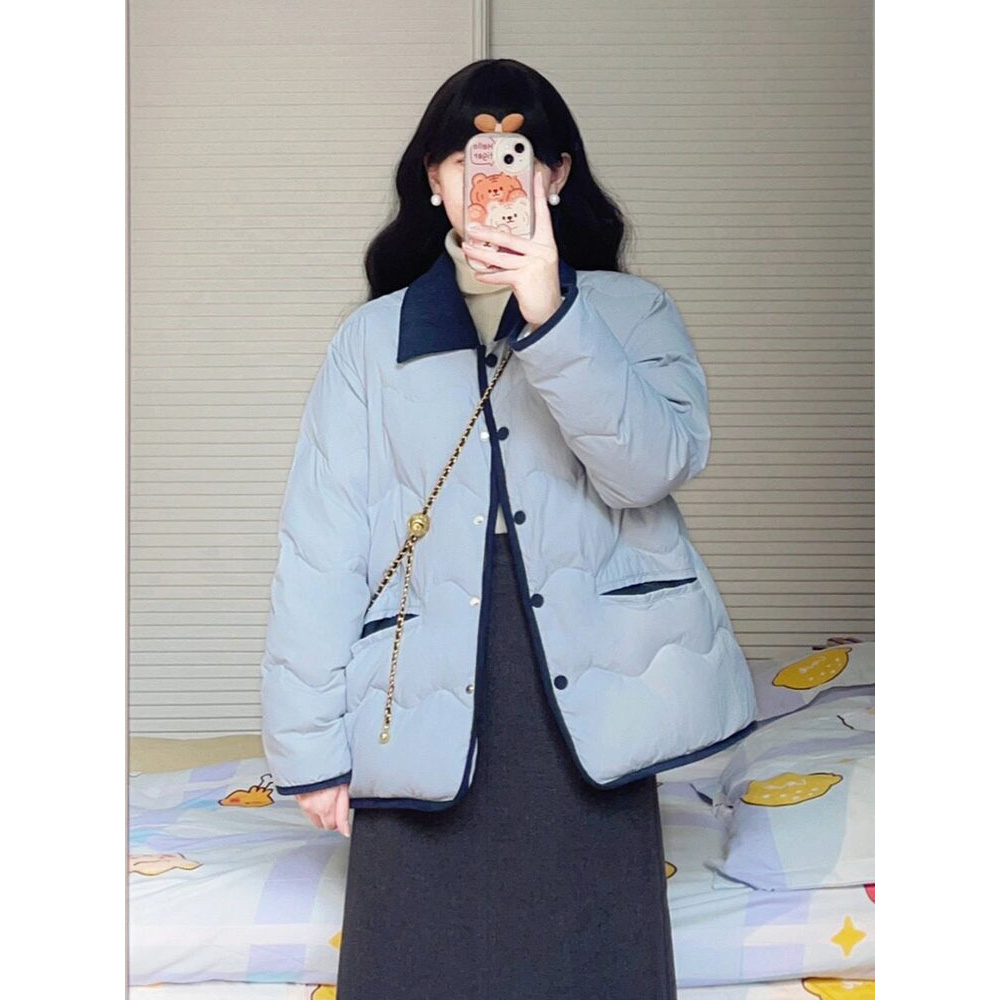 2024年新款棉服女冬短款韩版宽松轻薄外套棉袄休闲温柔田园风棉衣