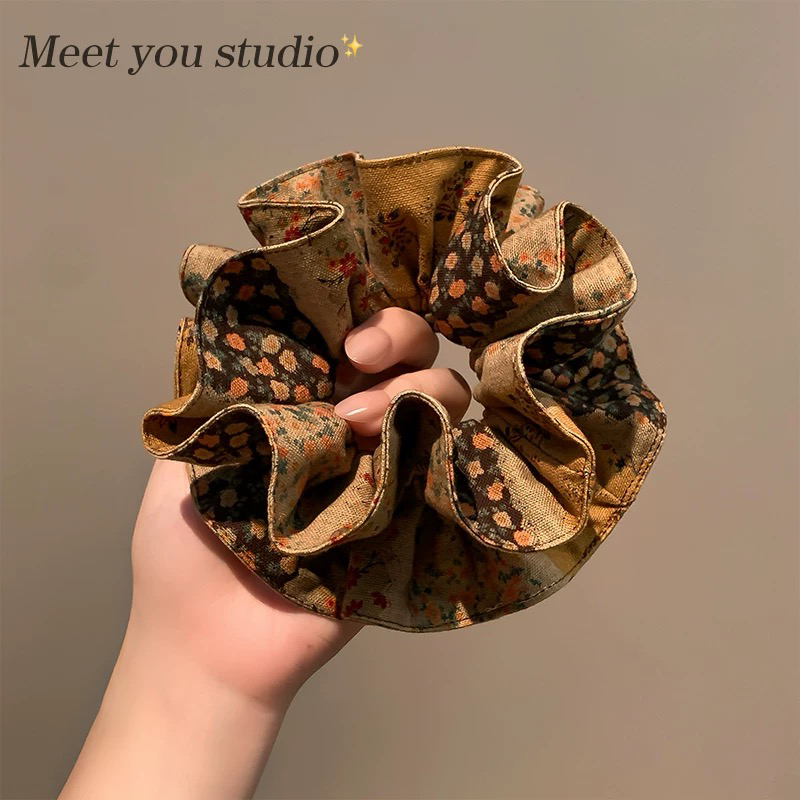 森系美拉德碎花蛮腰巧克力花海韩版蛮腰发圈头饰