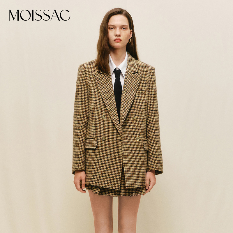 【陈大可】MOISSAC摩萨克冬法式文艺风西装领修身外套MWDD40103