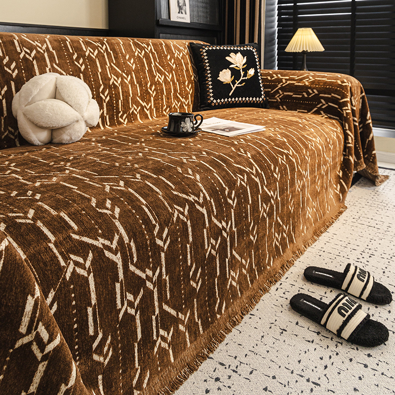 2026新款秋冬加厚貂绒沙发盖布轻奢高级保暖防滑防猫抓沙发巾套罩