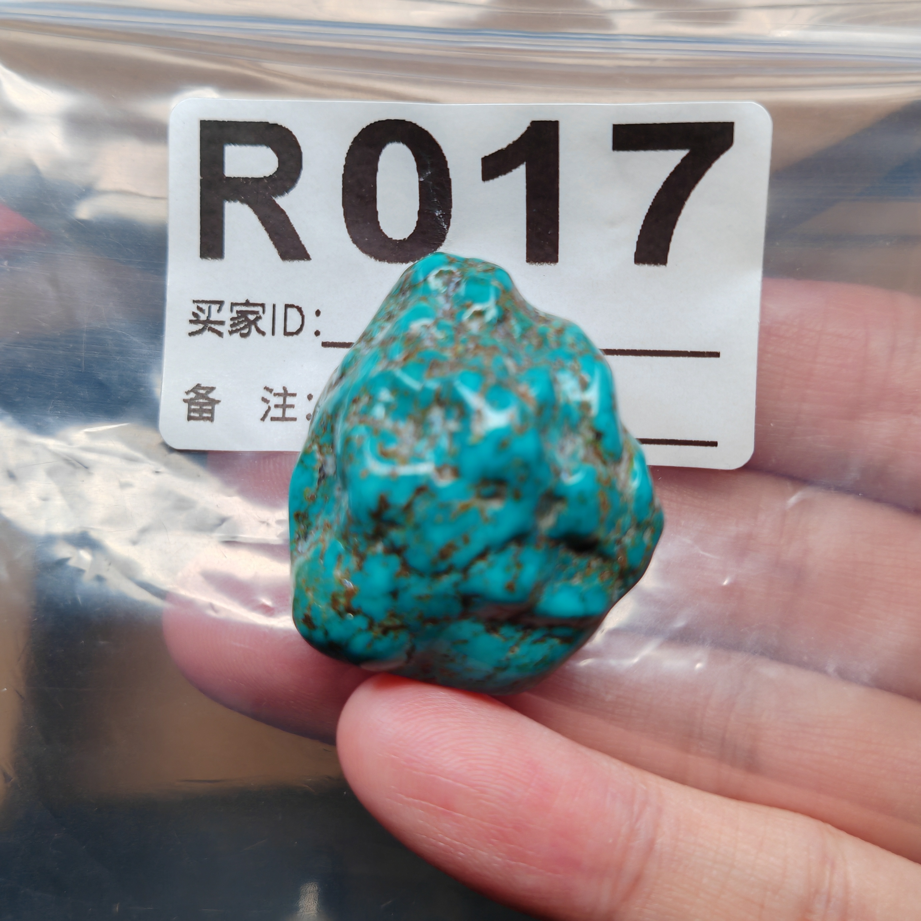 原矿高瓷玉化绿松石随型吊坠，体型圆润饱满，后期可改圆珠
