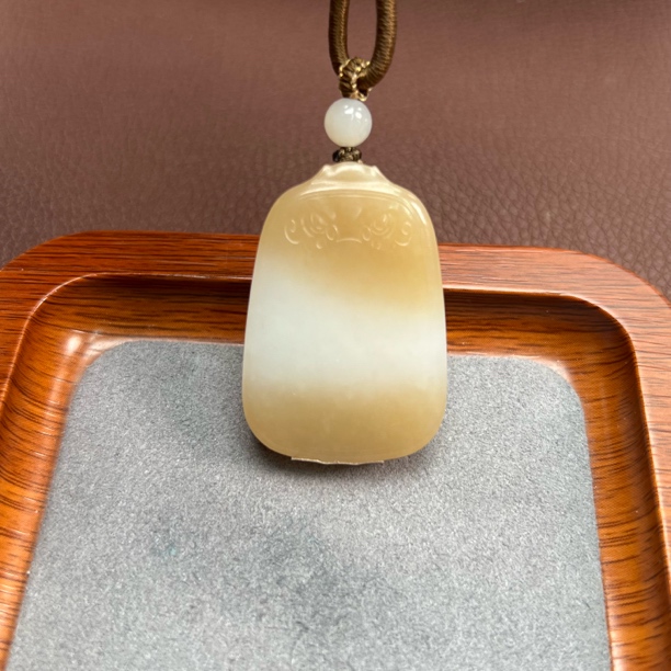 新疆和田玉糖白平安无事牌男女款国风新中式配饰