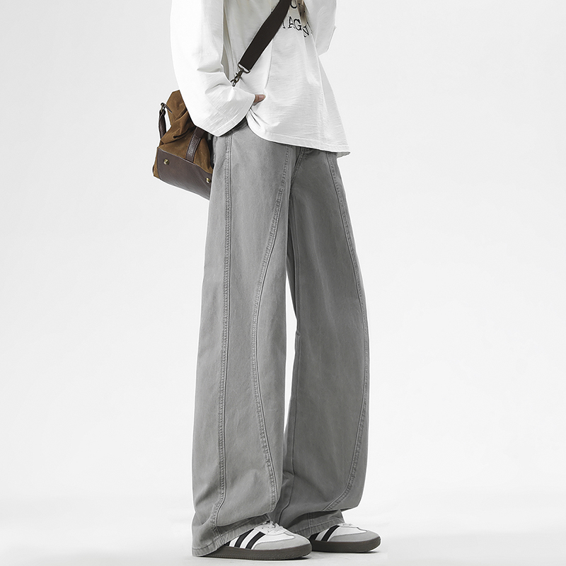 秋冬新款休闲裤100%半橡筋纽扣皮带款百搭长裤