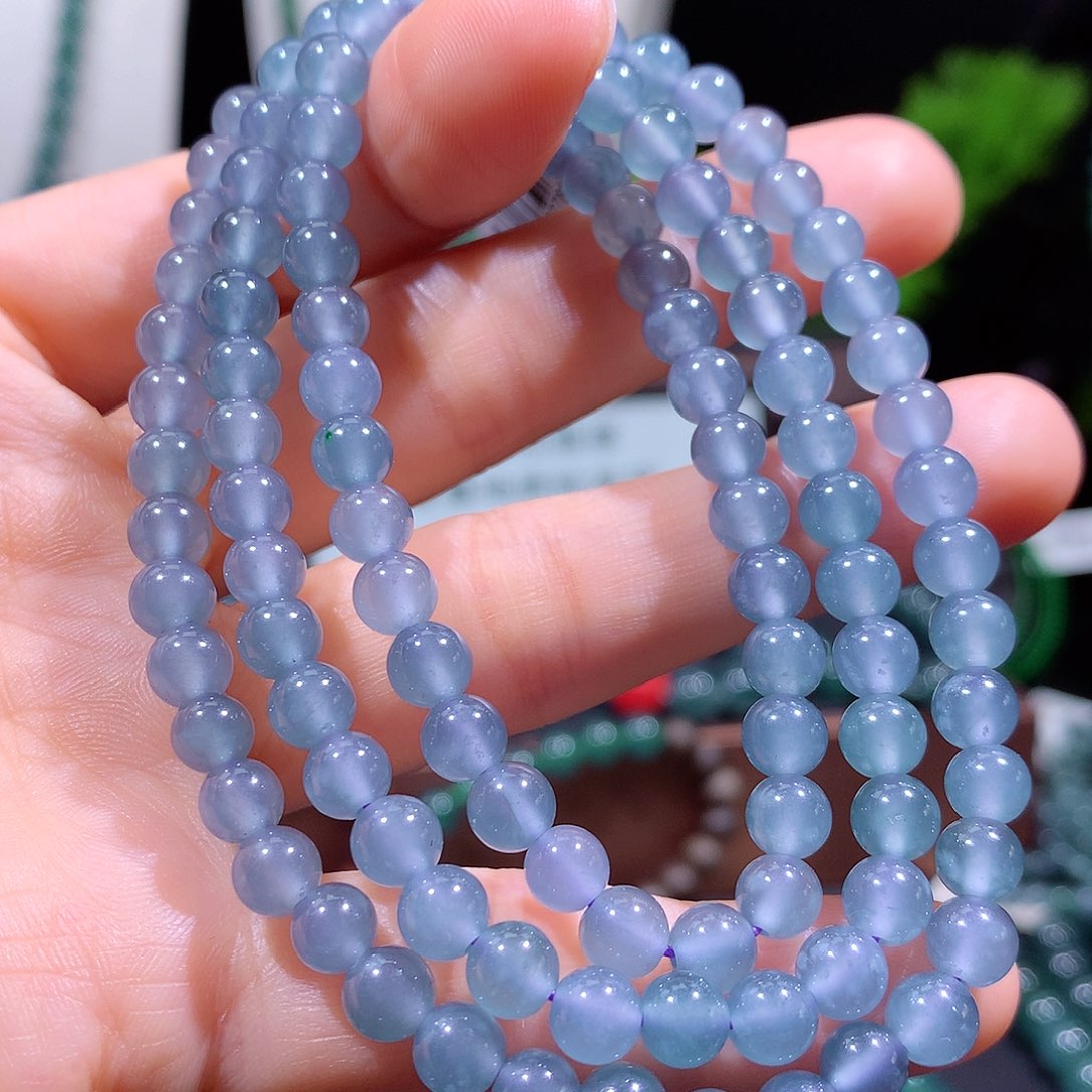 翡翠未镶嵌手链天然a货翡翠项链6mm