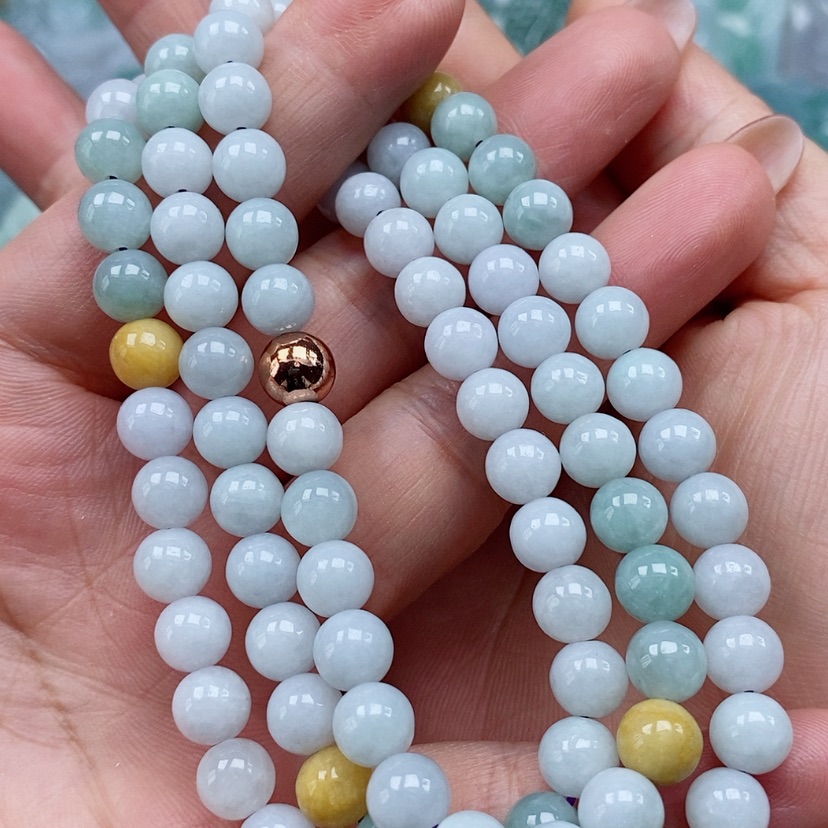 【闪购商品】翡翠未镶嵌颈饰天然翡翠A货珠链卡7