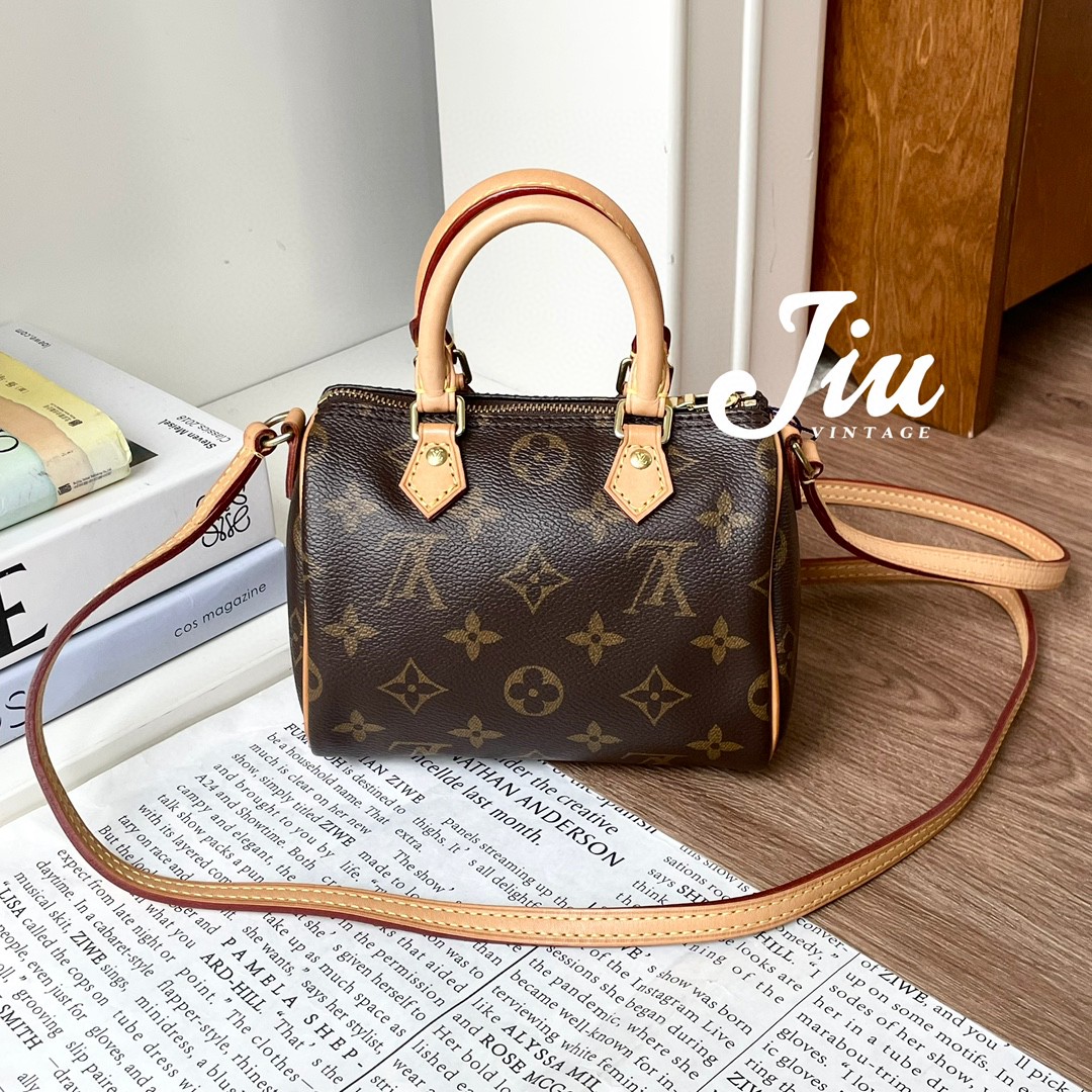 99新 LV speedy nano老花斜挎包CJM11-0540