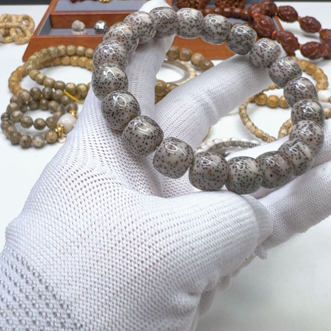 星月菩提手串34梵天糯冰月留白针尖星12单圈