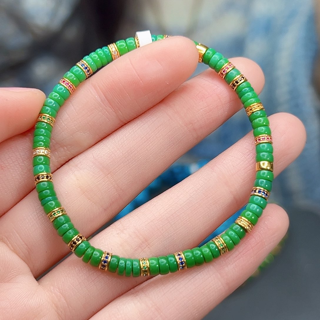 绿松石珠宝奇石18K金镶嵌生***我