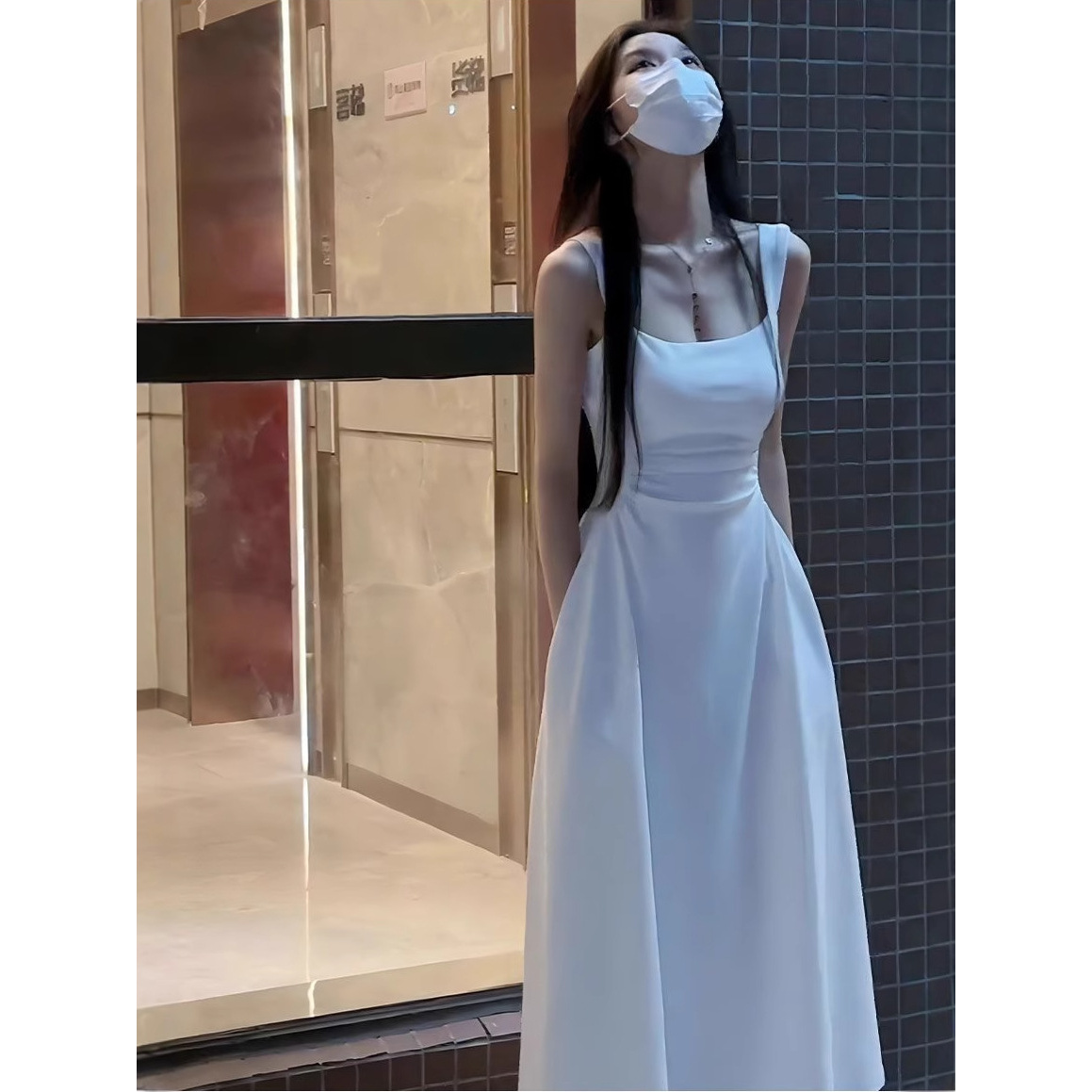 法式高级感初恋白色吊带连衣裙女夏装2025新款春款长裙子气质修身