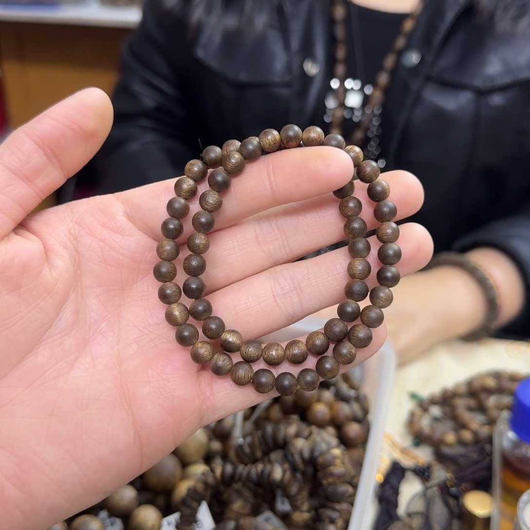 沉香木手串紫棋双圈 0.6 多样性发一