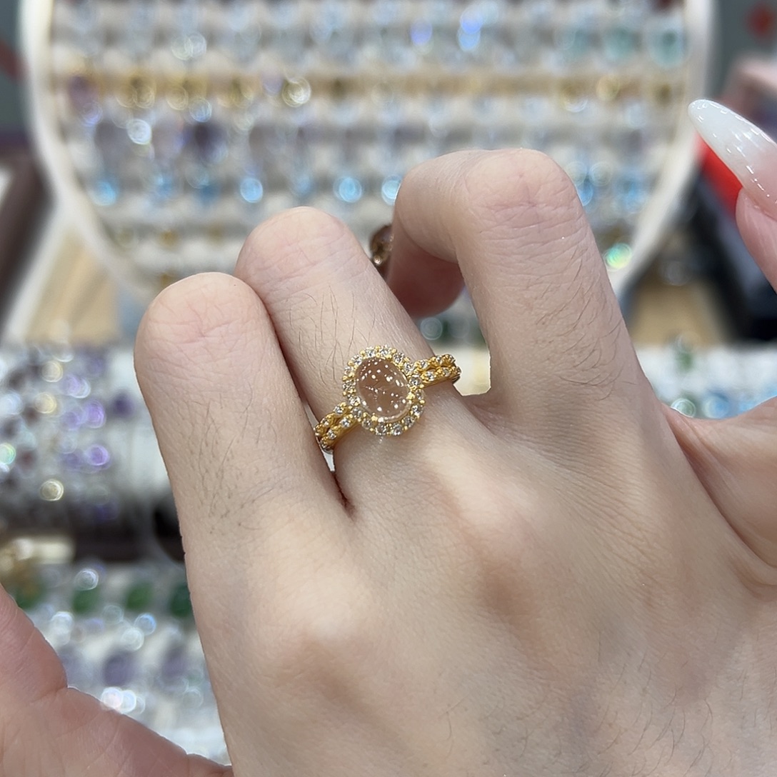 戒指银S925镶嵌黄晶