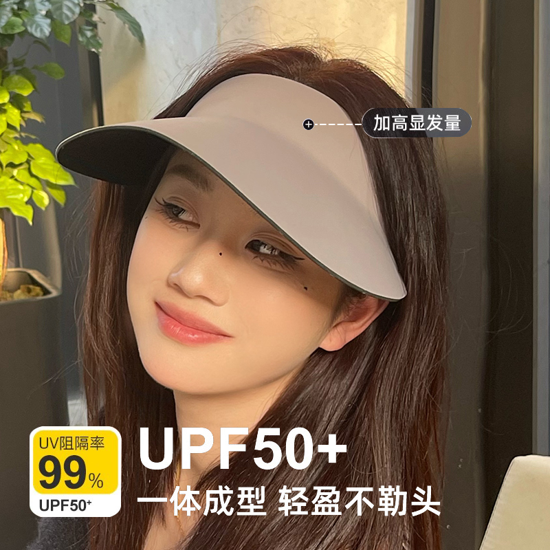 无痕一体防晒帽女防紫外线太阳帽夏季运动大帽檐空顶可折叠遮阳帽