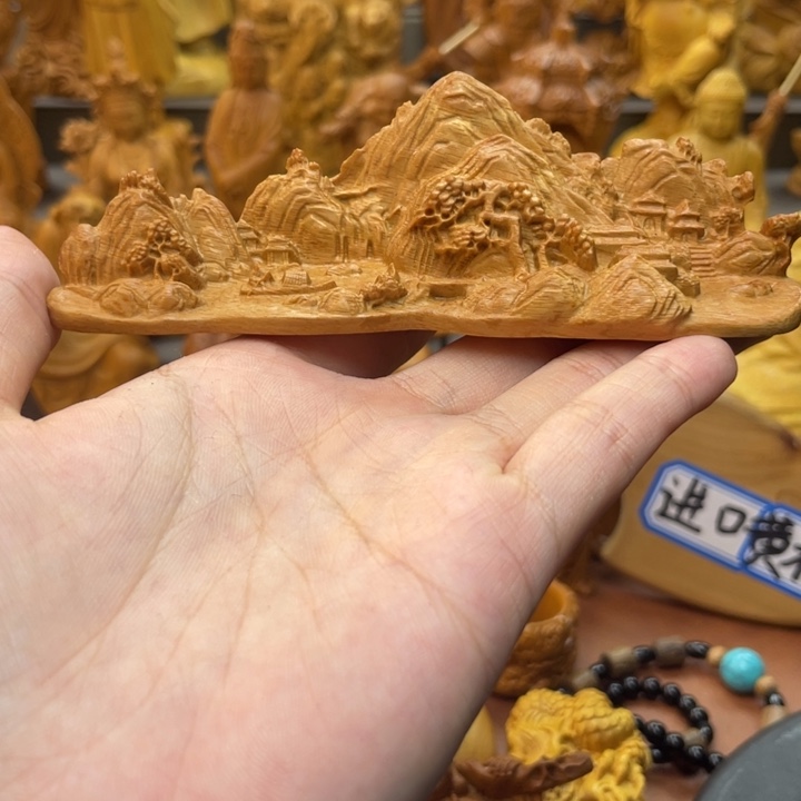 黄金檀山水画高山流水