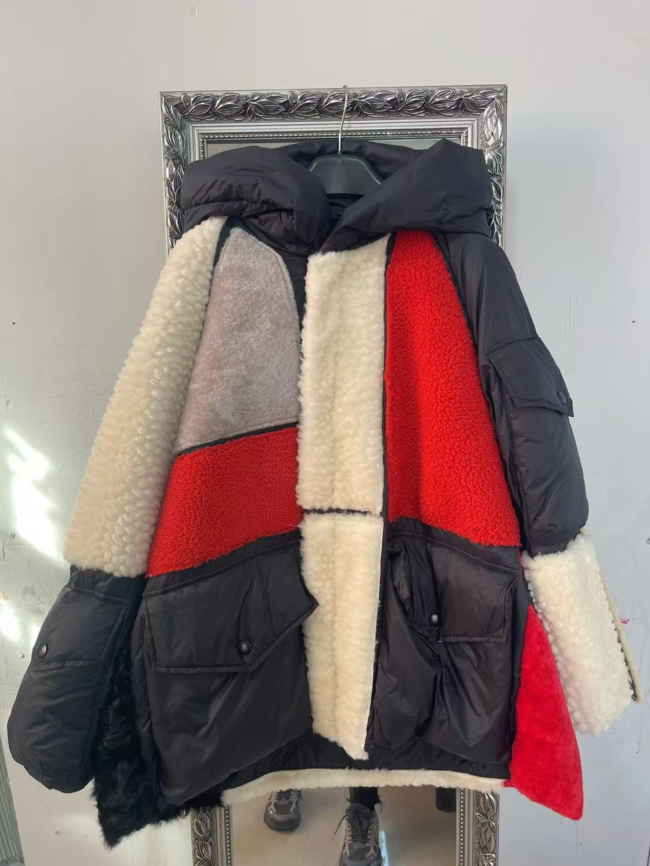 中长款98795皮毛一体➕布