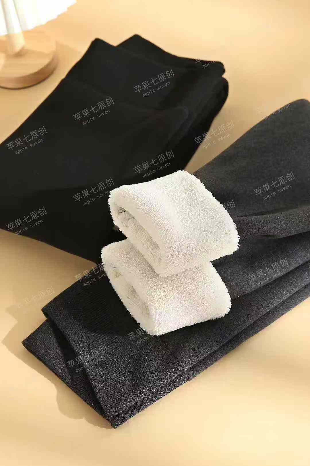 胖mm加厚绒云朵裸感打底裤加绒高腰保暖显瘦秋冬外穿裤修身女士