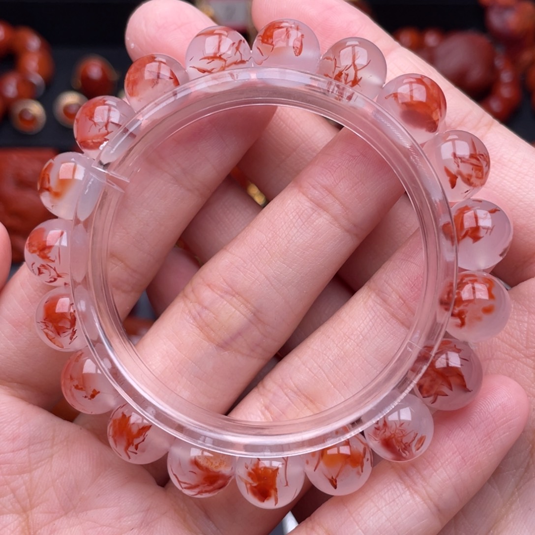 小***哭南红玛瑙未镶嵌珠宝奇石单圈10.5mm