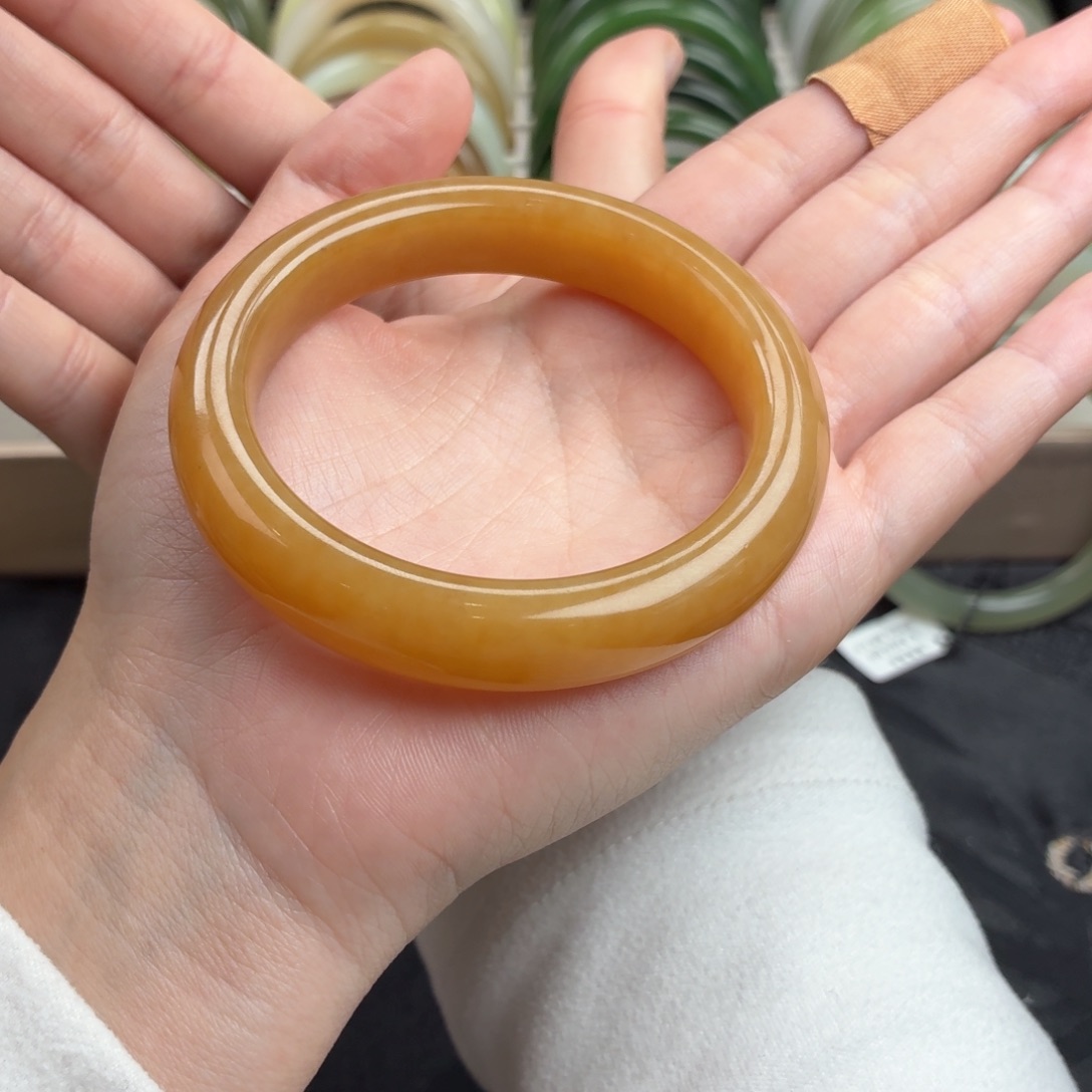 元***满和田玉未镶嵌手镯-满圈黄金糖特价捡漏