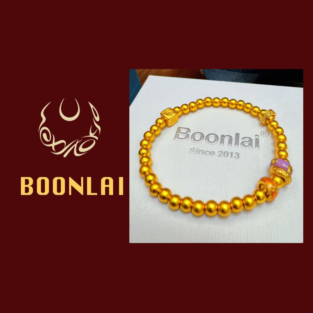 铜合金手链 Boonlai 金色转运珠珠手串4111