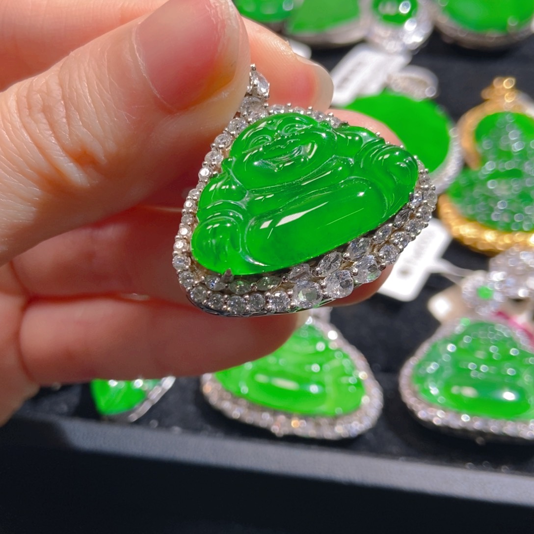 翡翠吊坠(不含链)银S925镶嵌