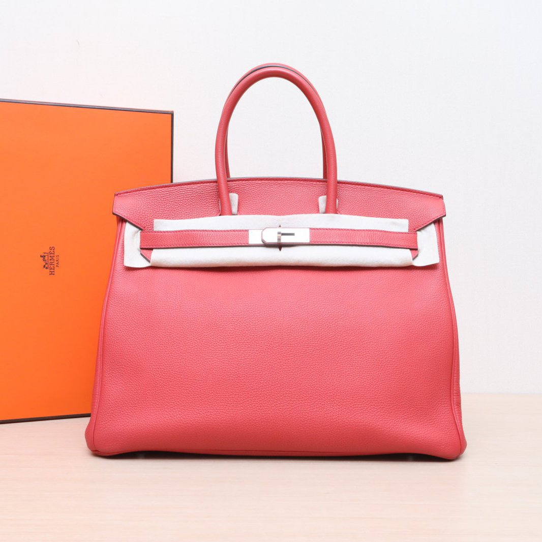 95新 Hermes/爱马仕 【小花Han】Birkin 35 番茄红 Togo皮 X刻 包