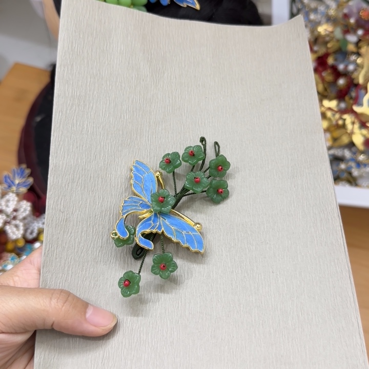 仿珍珠铁合金鹅毛仿点翠