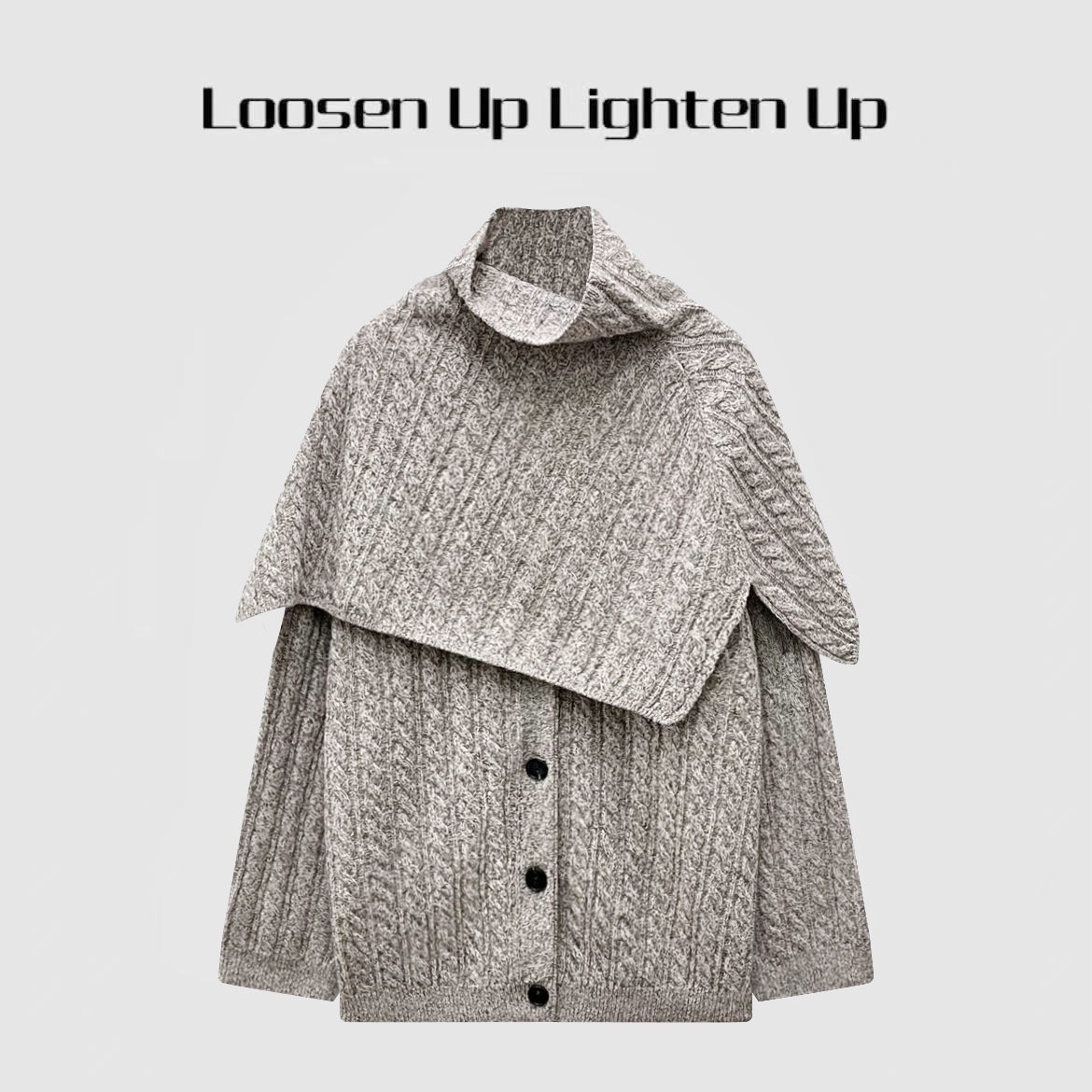 Loosen Up【长期经典主义】定制花纱全羊毛老钱风绞花针织毛衣披肩