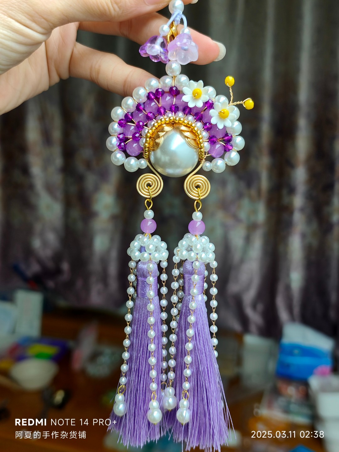 国风刀马旦车挂件diy纯手工制作双面款风铃流苏材料包成品都有