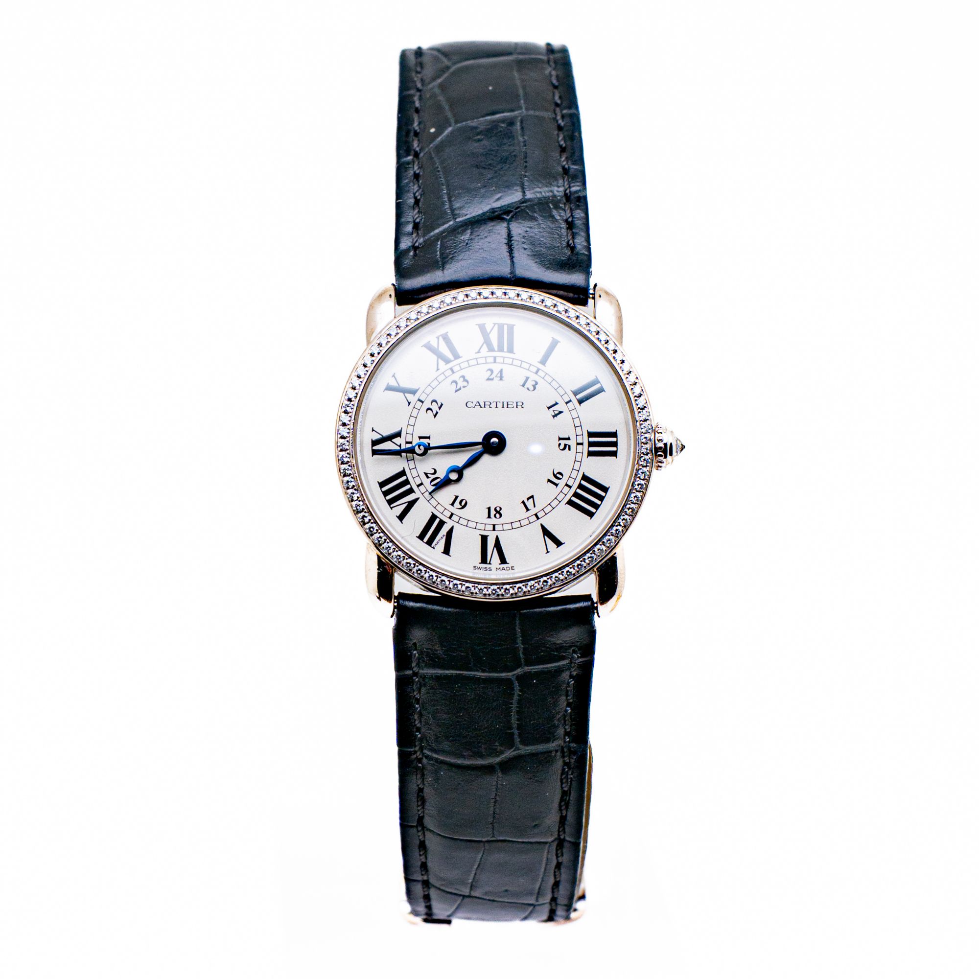 99新 Cartier/卡地亚 WR000251  29白金原钻石英女表  单