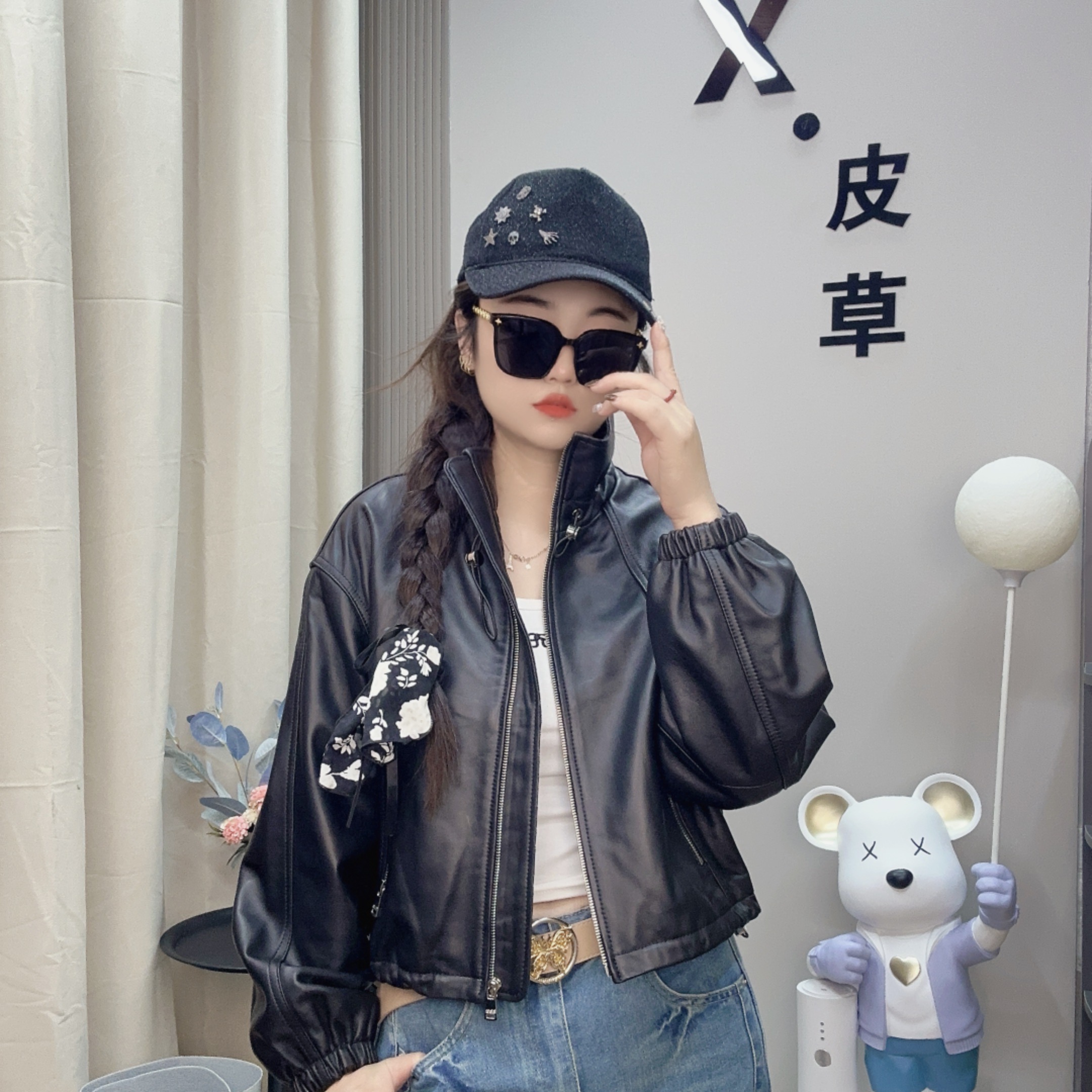 XX推荐2025新款绵羊皮棒球款真皮皮衣