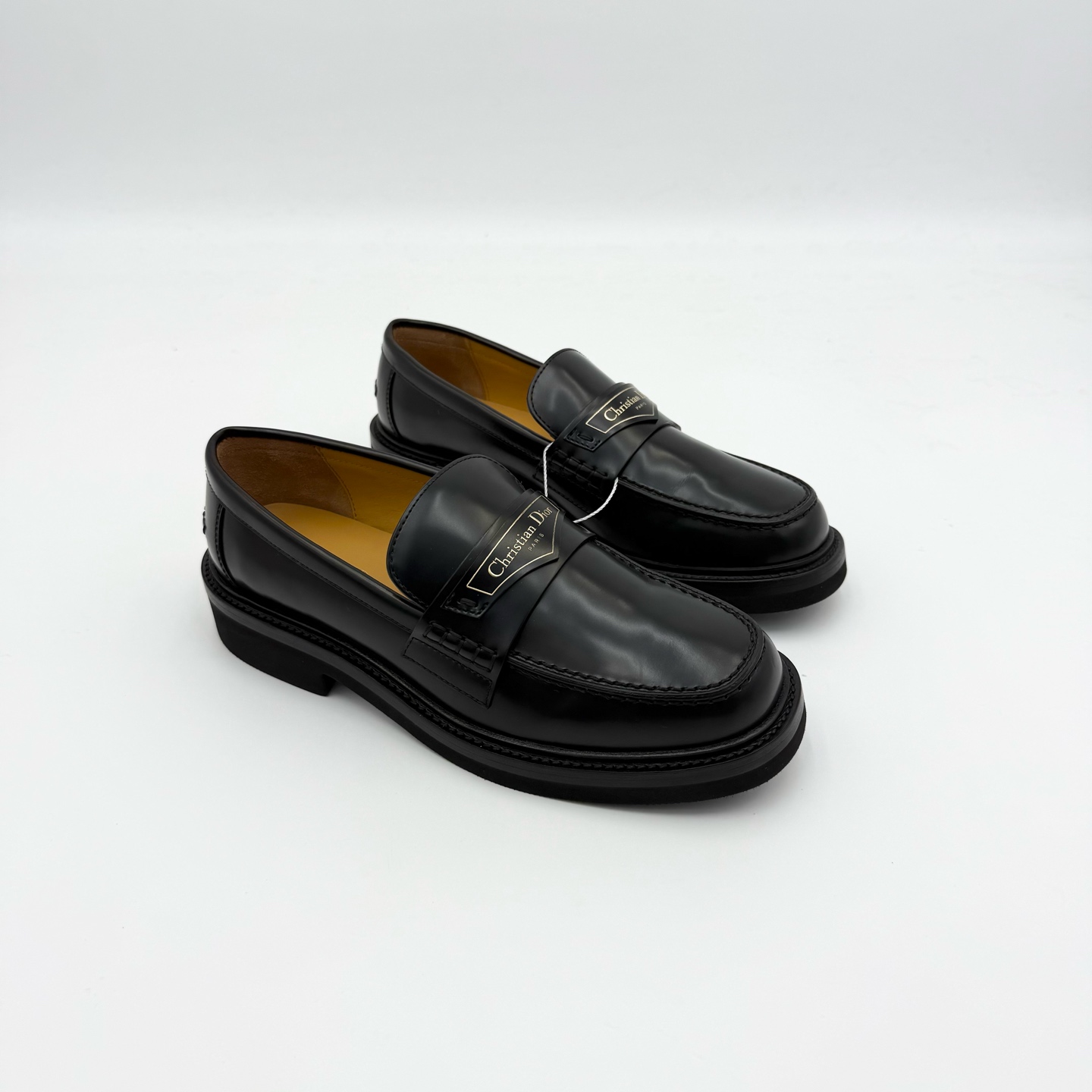 99新 DIOR/迪奥 迪奥/37码/黑色金标乐福鞋/99新/pp0587