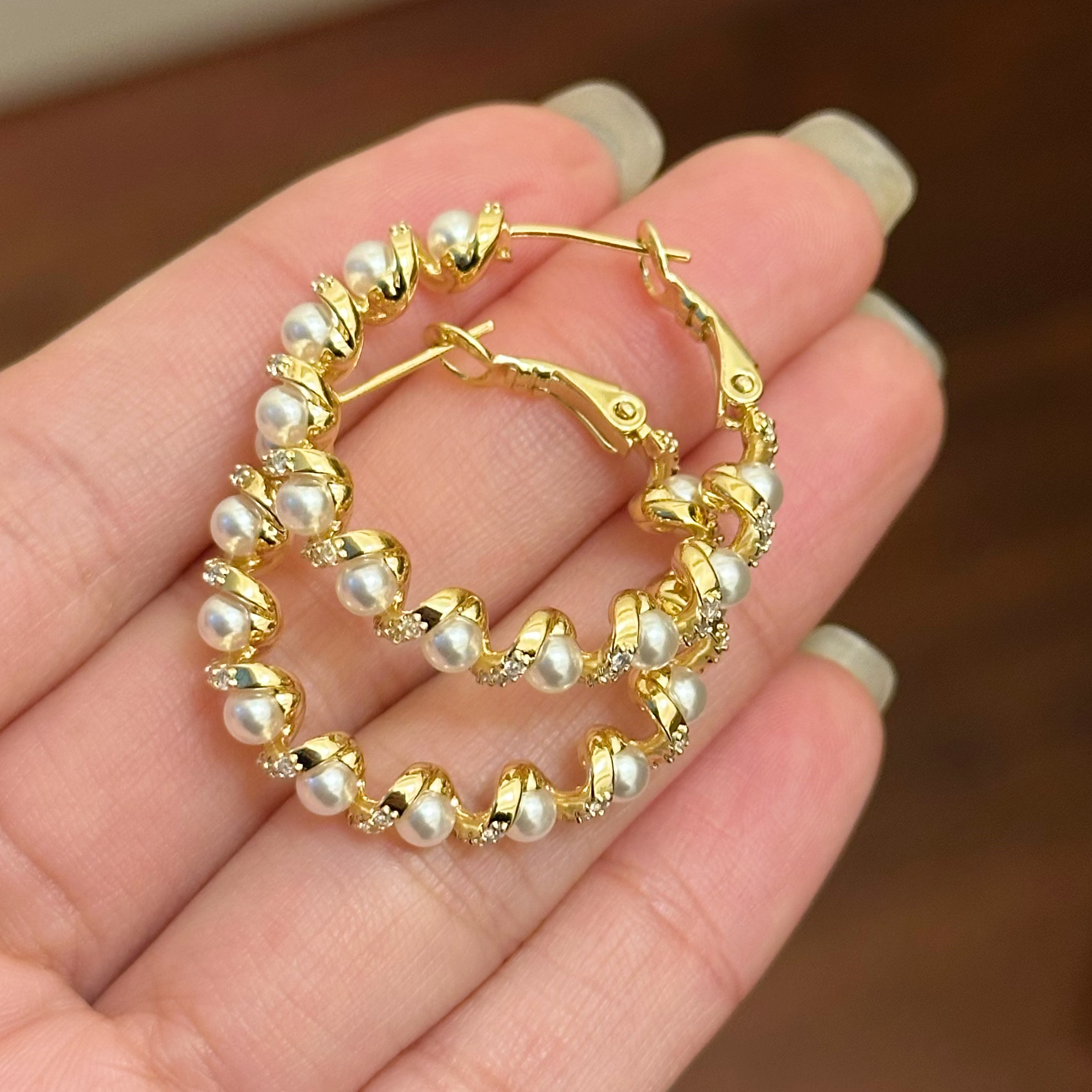 铜合金耳饰 E0141轻奢法式素款素圈金色百搭圈圈