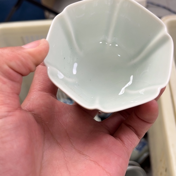 瓷摆件六方杯微瑕疵